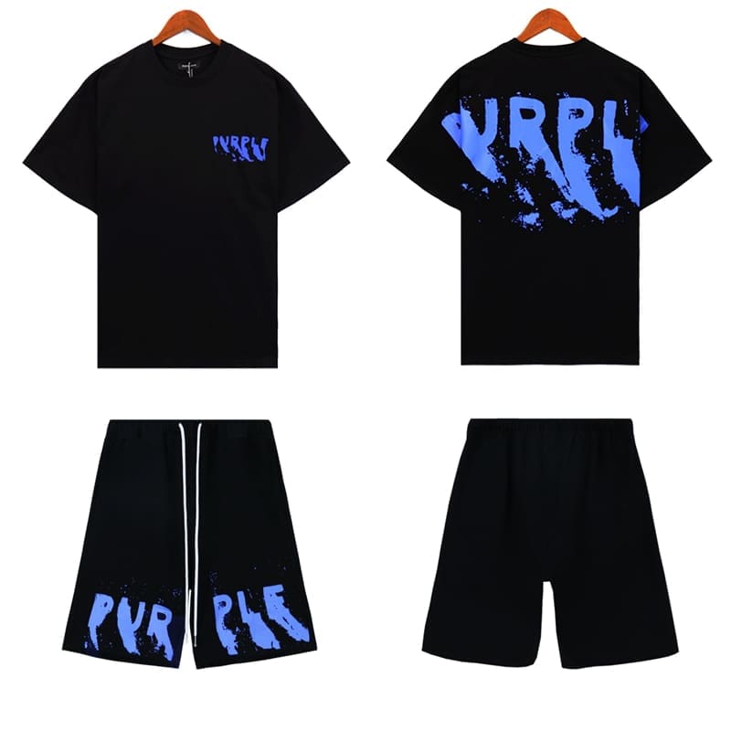 pu*re b*and graffiti letter print summer casual sports set