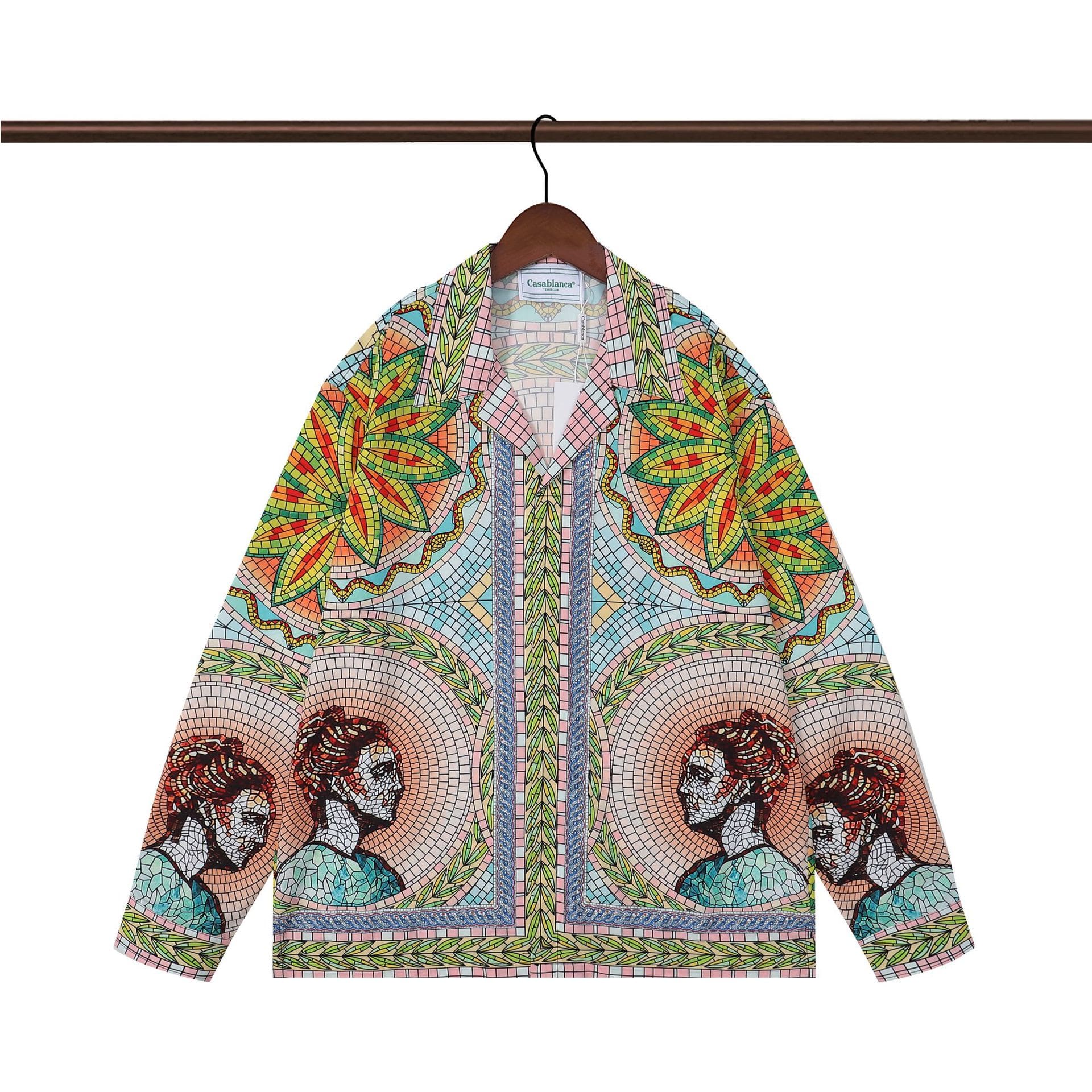 Casablanca Printed Long Sleeve Beach Shirt for Men