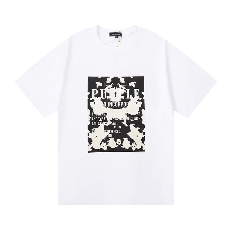 pu*re b*and loose cotton t-shirt round neck short sleeves for men