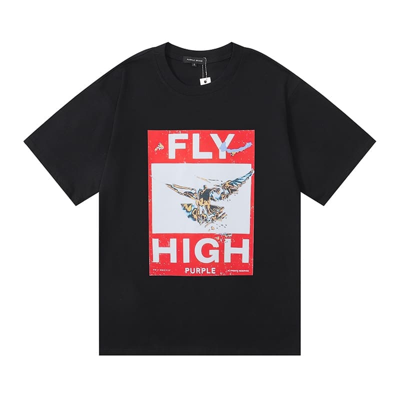 vlone fog pu*re b*and oil painting print t-shirt for men