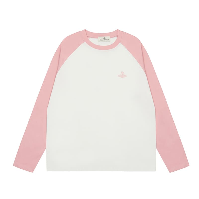 Vivienne Westwood Splash-Ink Embroidered Long Sleeve T-Shirt for Men and Women