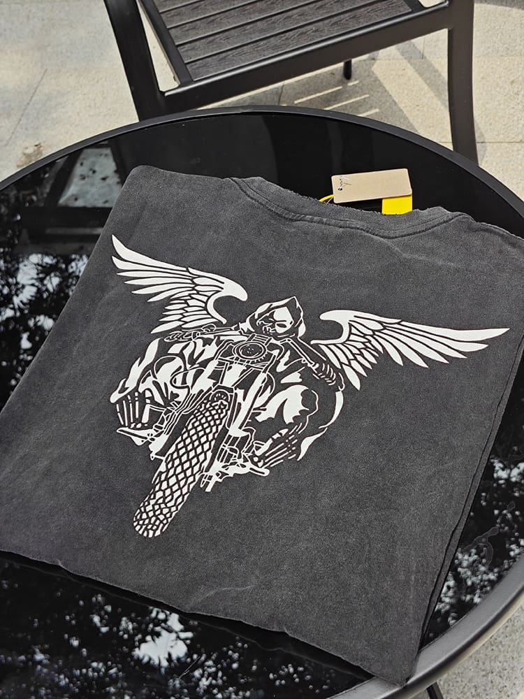 Saint Michael Motorcycle Vintage Washed VTG Short-Sleeve T-Shirt for Men and Women