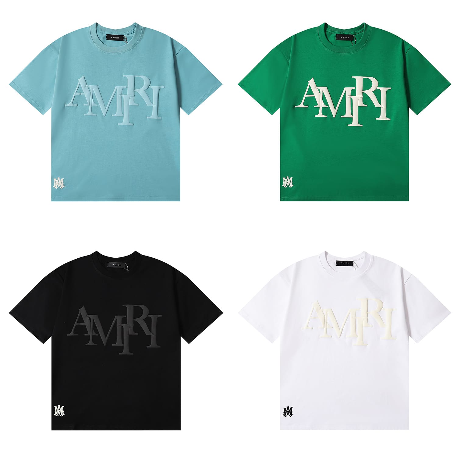 AMIRI Letter Puff Print Heavy Weight Cotton T-Shirt for Men and Women