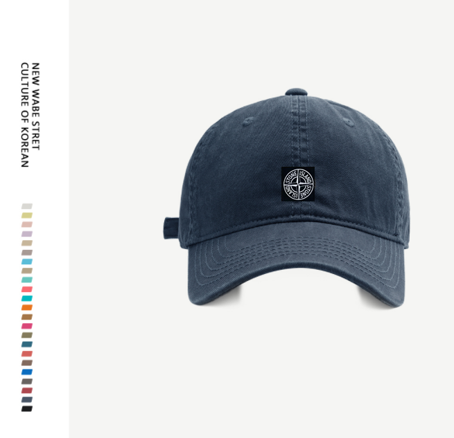 Genuine goods verified stone baseball cap compass embroidered peaked cap sun protection for men and women curved brim sun hat