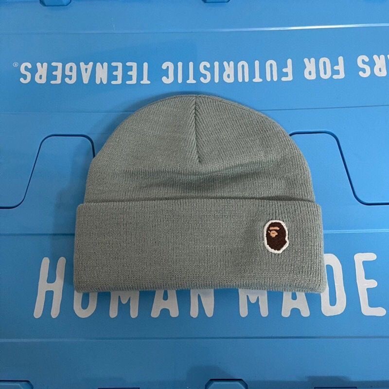 Split Japanese ape head woolen cap embroidery beanie hat tide autumn winter couple vintage knitted hat