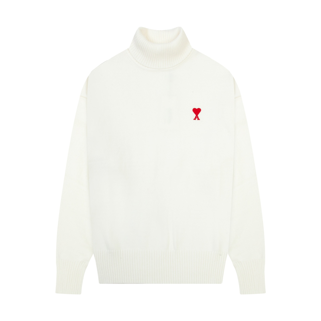 Ami Paris small love embroidered wool sweater couple’s same style turtleneck sweater loose plus size top