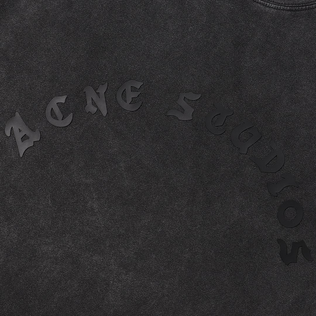 AS 24SS autumn and winter New simple distressed chest letters offset printing men and women the same long-sleeved T-shirt