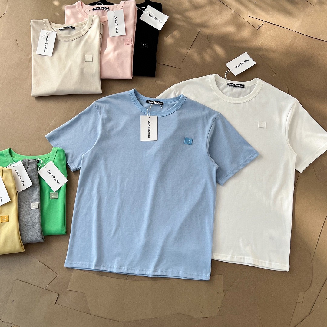 top version as 24ss chest small logo smiley F**e villain patch simple style men’s and women’s same style short sleeve t-shirt