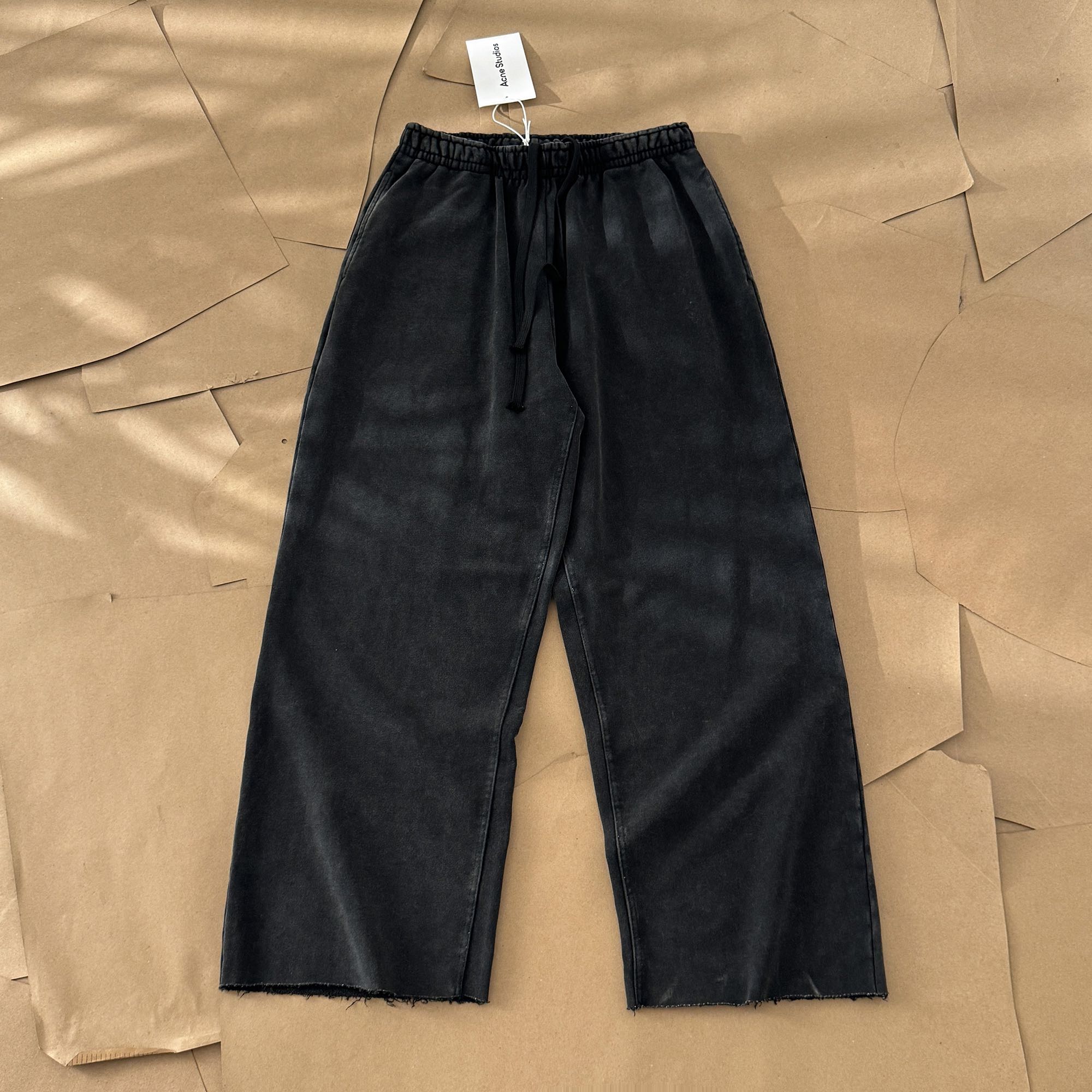 Top version AS 24SS autumn and winter New simple affixed cloth embroidered standard snow wash wide leg pants