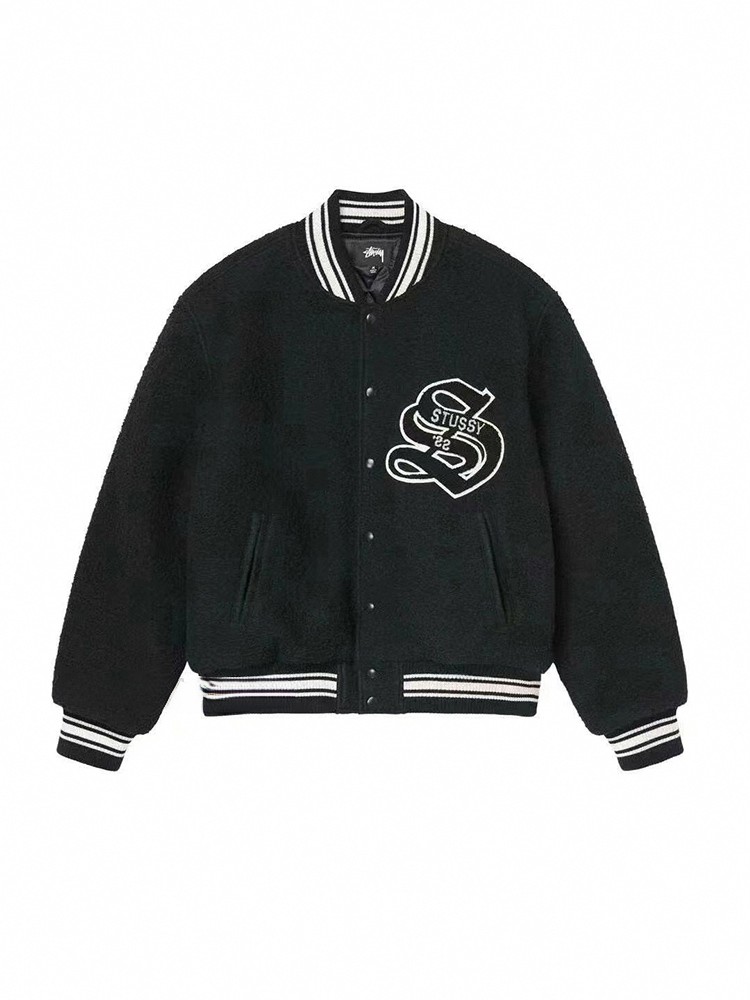 S Tuss jacket Stussy autumn and winter New Baseball uniform embroidered letters loose jacket casual coat for men and women